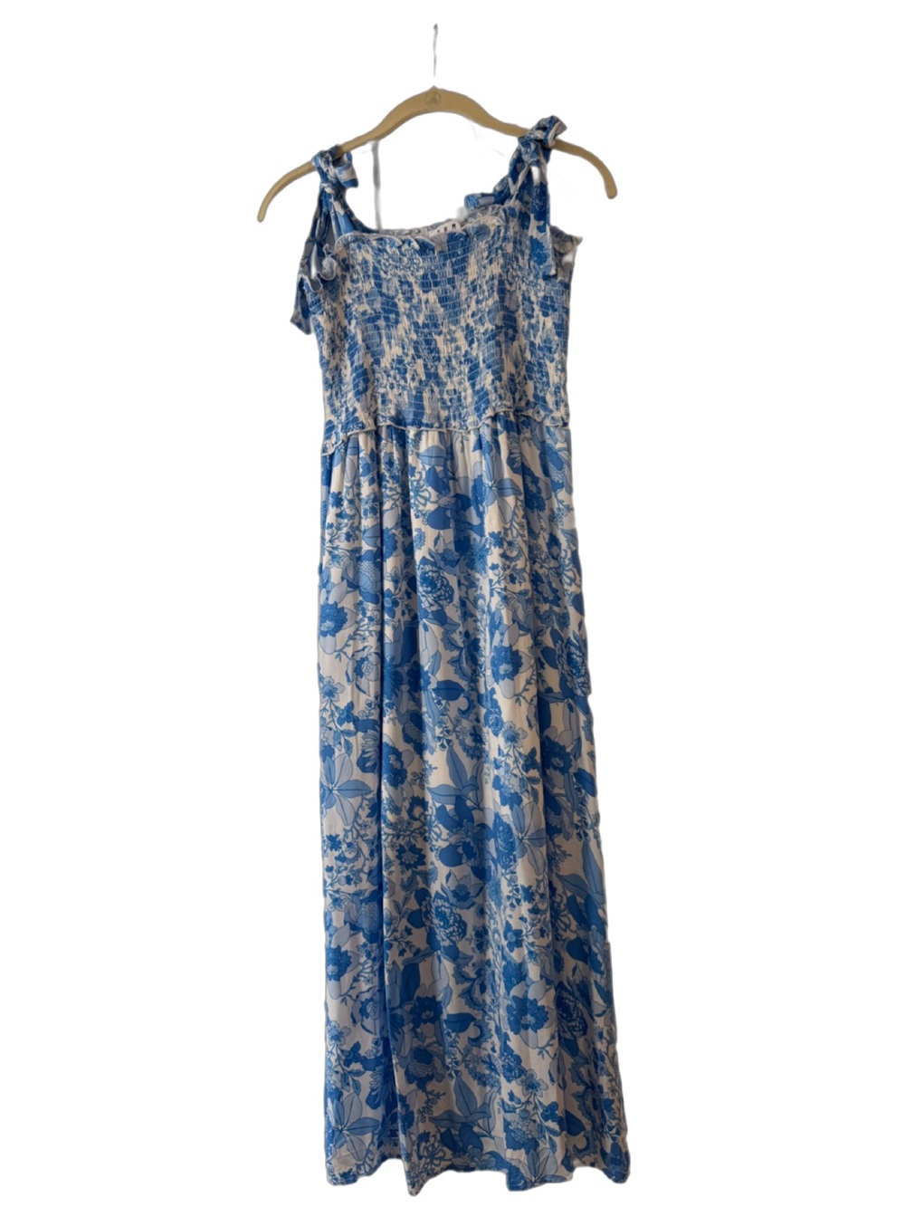 THML Blue and White Floral Maxi Dress